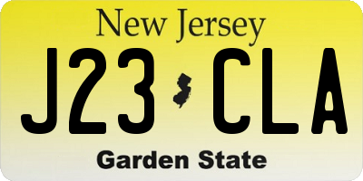 NJ license plate J23CLA