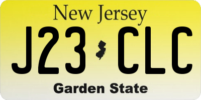 NJ license plate J23CLC