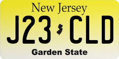 NJ license plate J23CLD