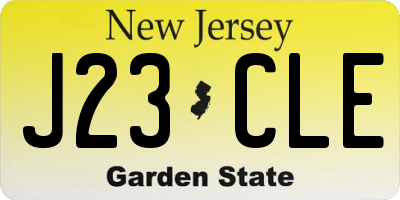 NJ license plate J23CLE