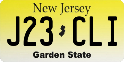 NJ license plate J23CLI