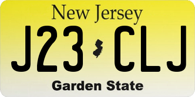 NJ license plate J23CLJ