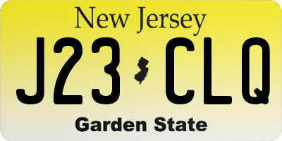 NJ license plate J23CLQ