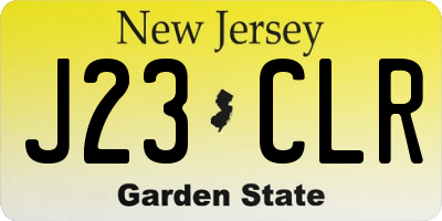 NJ license plate J23CLR