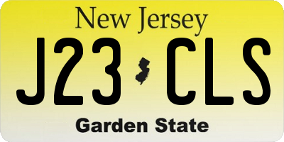 NJ license plate J23CLS