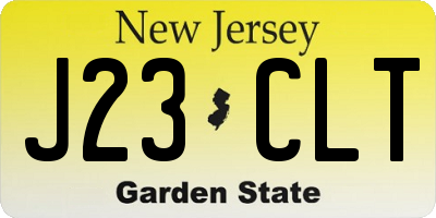 NJ license plate J23CLT