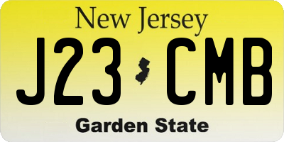 NJ license plate J23CMB