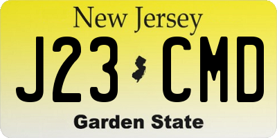 NJ license plate J23CMD