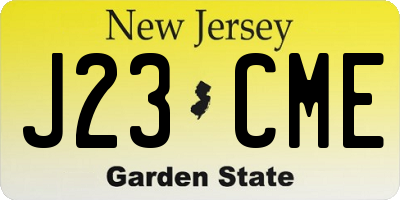 NJ license plate J23CME