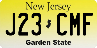 NJ license plate J23CMF