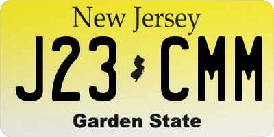 NJ license plate J23CMM