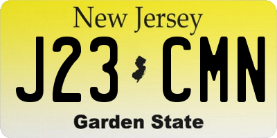 NJ license plate J23CMN