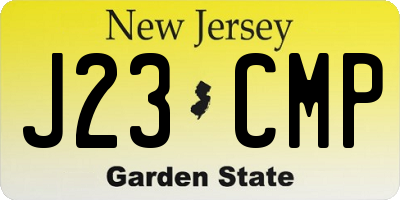 NJ license plate J23CMP