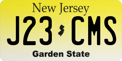 NJ license plate J23CMS