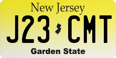 NJ license plate J23CMT