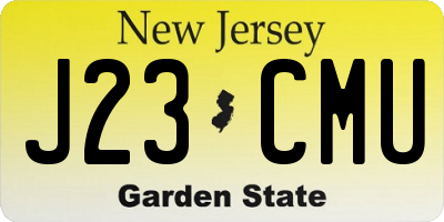 NJ license plate J23CMU