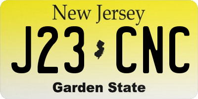 NJ license plate J23CNC