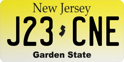 NJ license plate J23CNE