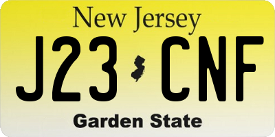 NJ license plate J23CNF