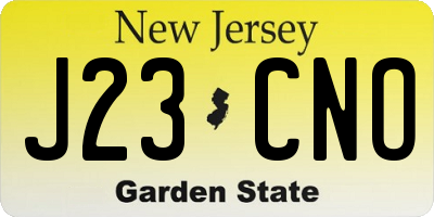 NJ license plate J23CNO