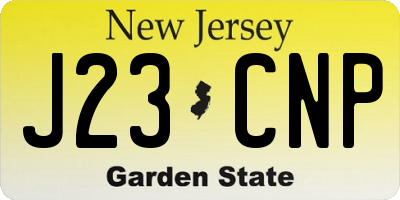 NJ license plate J23CNP