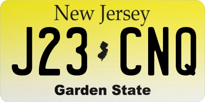 NJ license plate J23CNQ