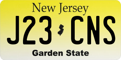 NJ license plate J23CNS