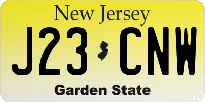 NJ license plate J23CNW