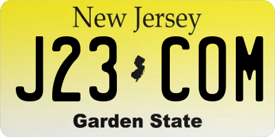 NJ license plate J23COM