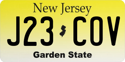 NJ license plate J23COV