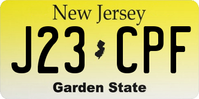 NJ license plate J23CPF