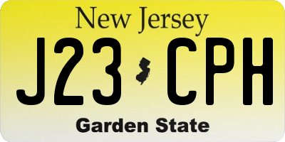 NJ license plate J23CPH
