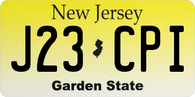 NJ license plate J23CPI