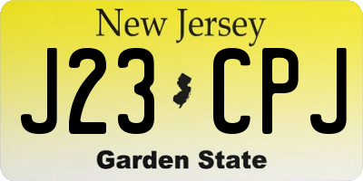 NJ license plate J23CPJ