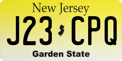 NJ license plate J23CPQ