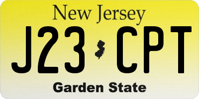 NJ license plate J23CPT