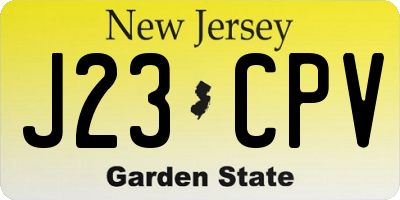 NJ license plate J23CPV