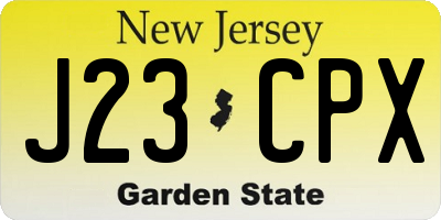 NJ license plate J23CPX