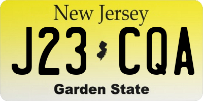 NJ license plate J23CQA