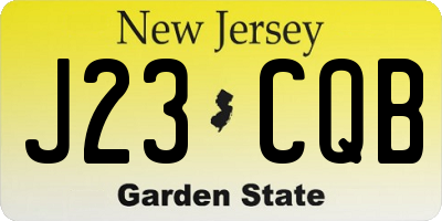 NJ license plate J23CQB
