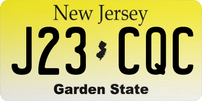 NJ license plate J23CQC