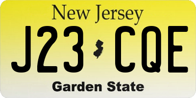 NJ license plate J23CQE