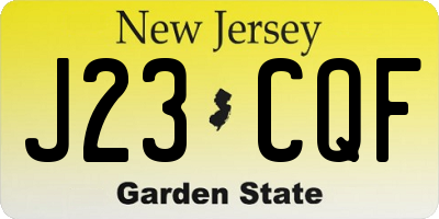 NJ license plate J23CQF