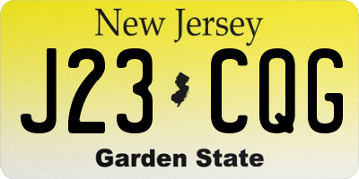 NJ license plate J23CQG