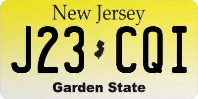 NJ license plate J23CQI