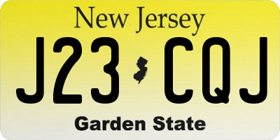 NJ license plate J23CQJ