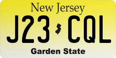 NJ license plate J23CQL