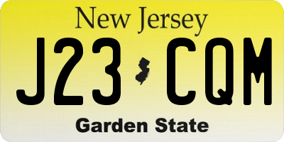 NJ license plate J23CQM