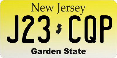 NJ license plate J23CQP
