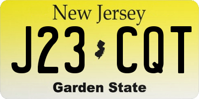 NJ license plate J23CQT